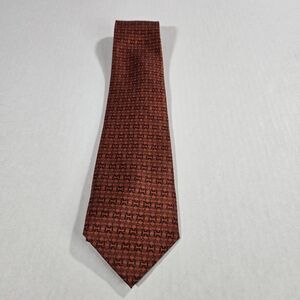 Hermes Tie 100% Silk Red Letter H All Over Print 3.5 Inches Wide Luxury
